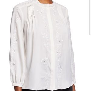NWT Joie Teda Embroidered Button Down Shirt Small